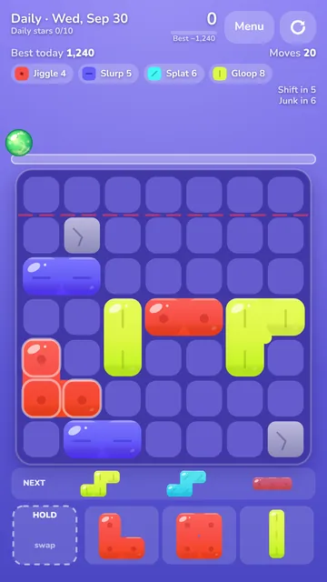 Gelominos level list with worlds, stars and the Endless mode